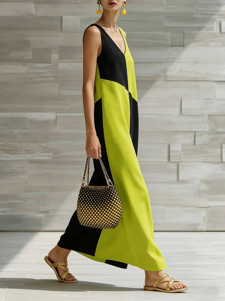Oriane Color Block Maxi Dress