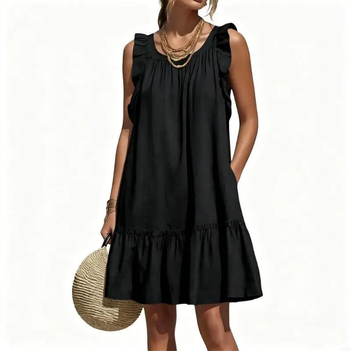 Cerelia Ruffle Sleeve V Neck Mini Dress