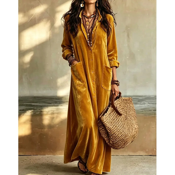 Celeste Button Front Maxi Dress