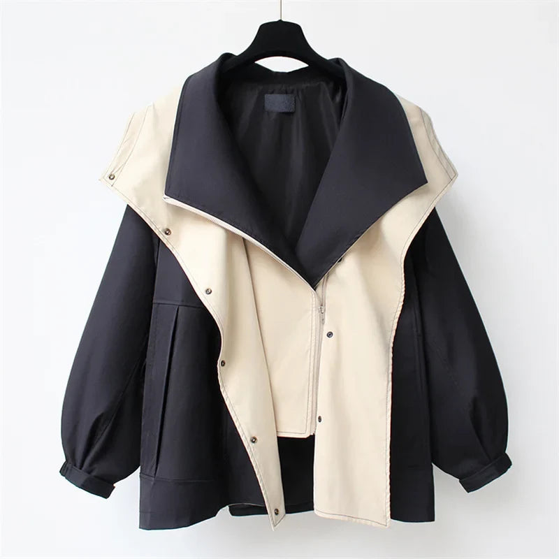 Marisette Contrast Collar Trench