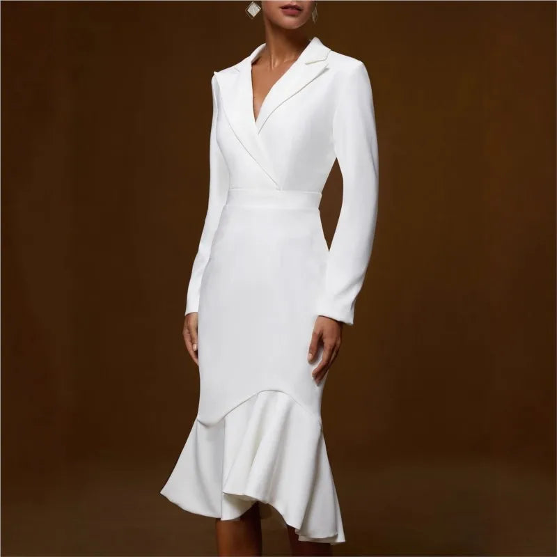 Veronika Notched Lapel Dress