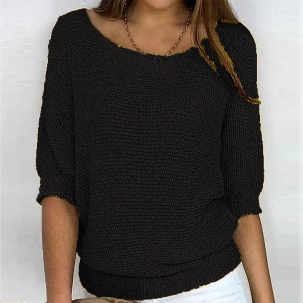 Sable Ribbed Cuff Knit Top