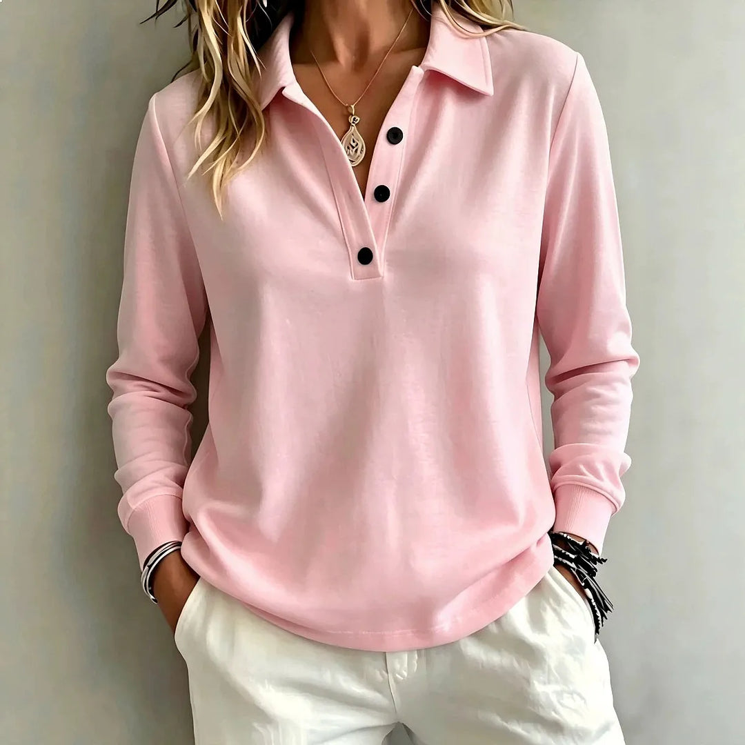 Sabine Button Placket Polo Top