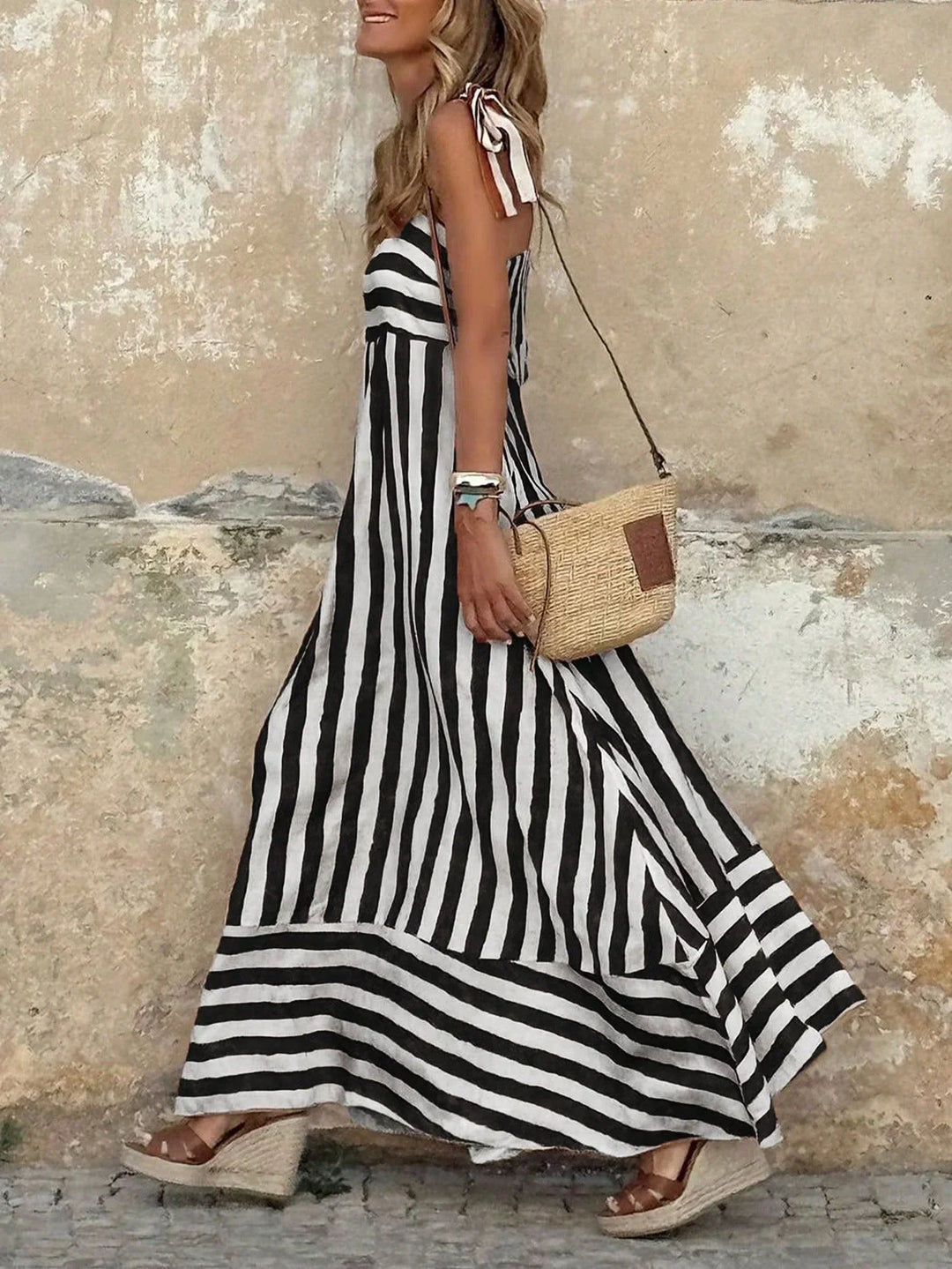 Wisteria Striped Boho Maxi Dress