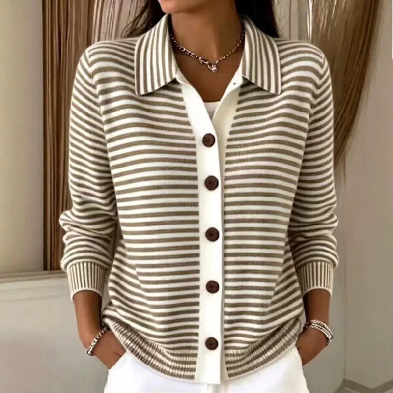 Margot Striped Knit Cardigan