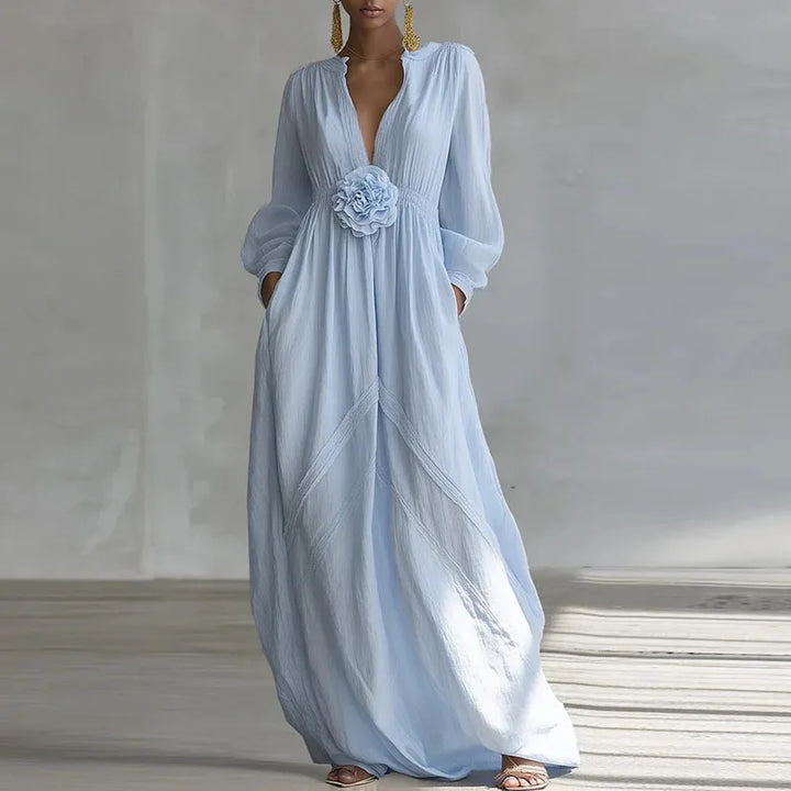 Coralie Deep V  Maxi Dress