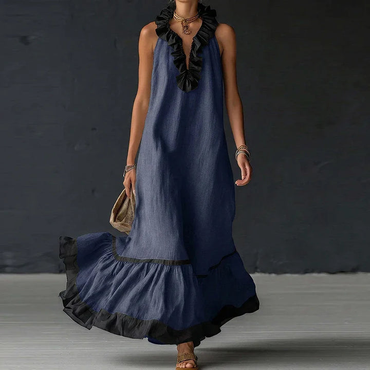 Ilyana Ruffle Trim Maxi Dress