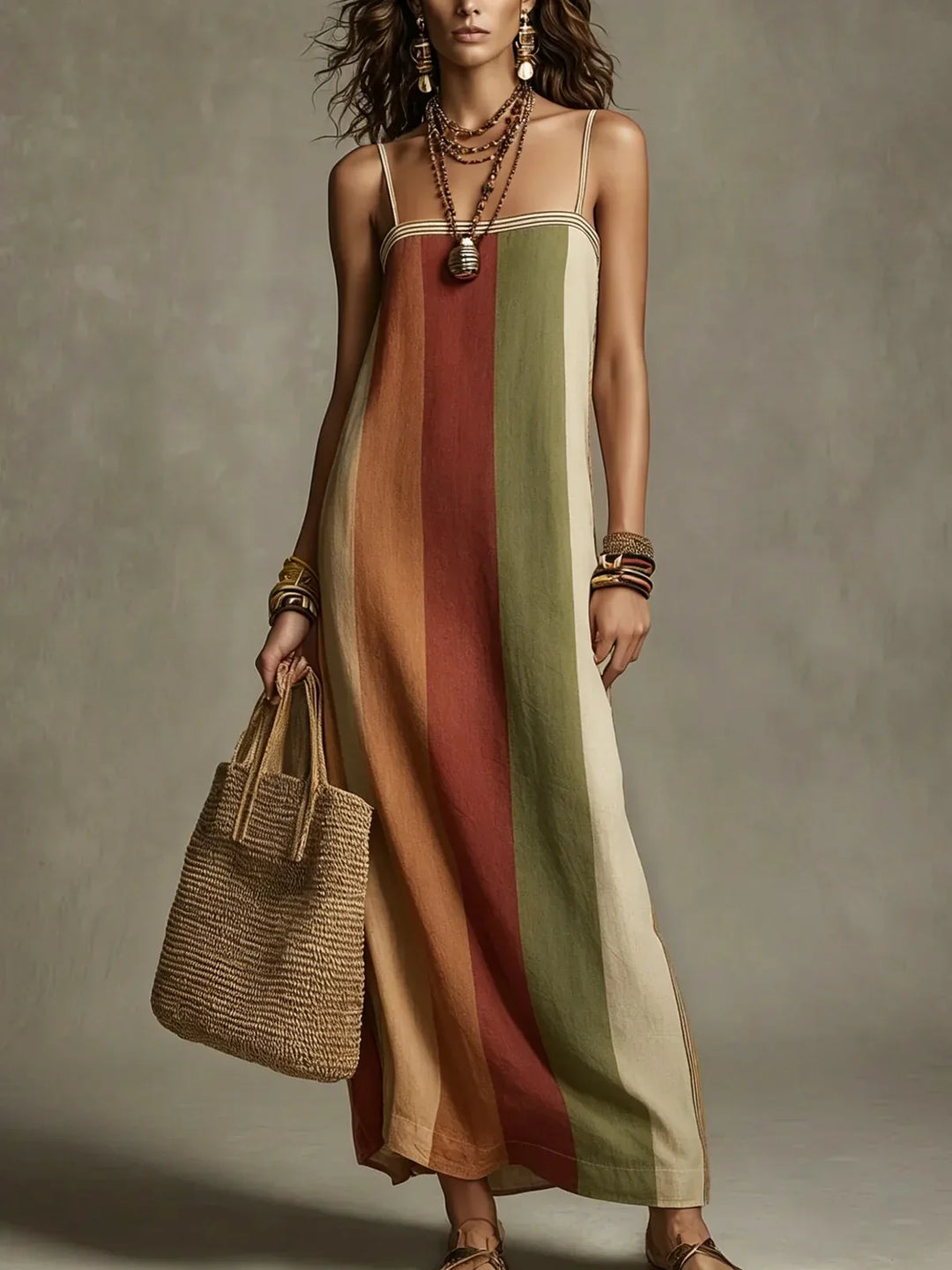 Zafira Elegant Spaghetti Strap Maxi Dress