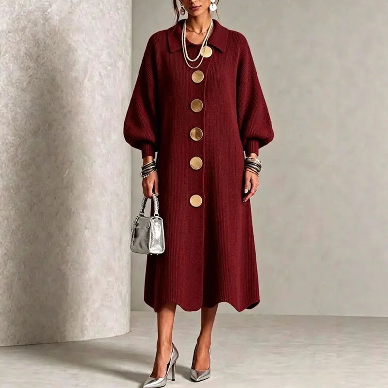 Odalys Button Front Sweater Dress