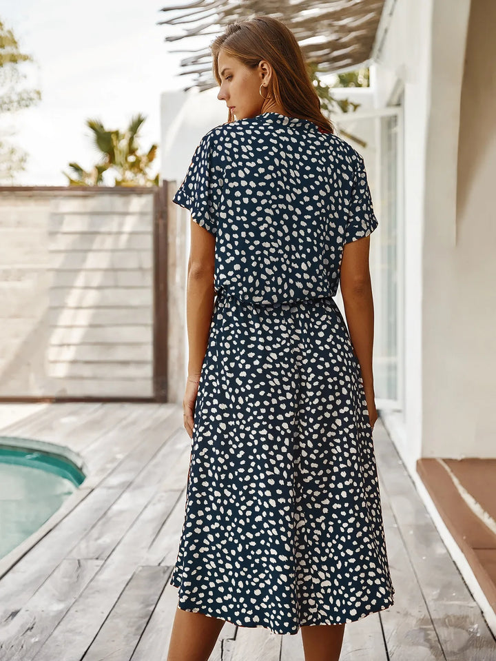 Amabel Printed Midi Shirt Dress