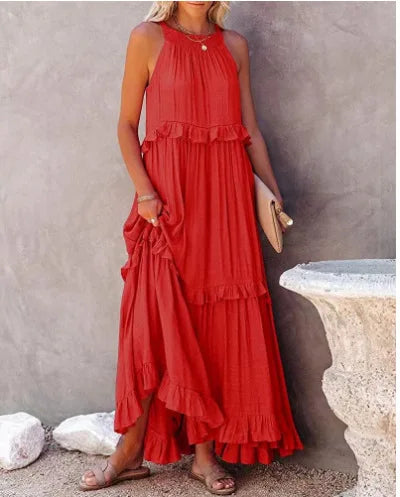 Zephyra Ruffle Trim Maxi Dress