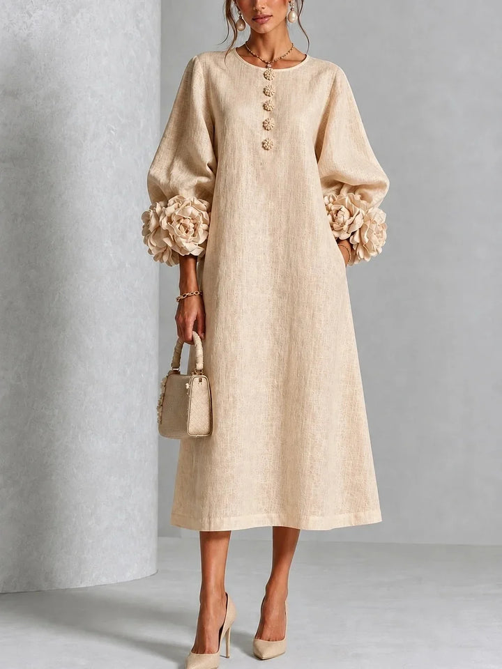 Coraline Lantern Sleeve Midi Dress