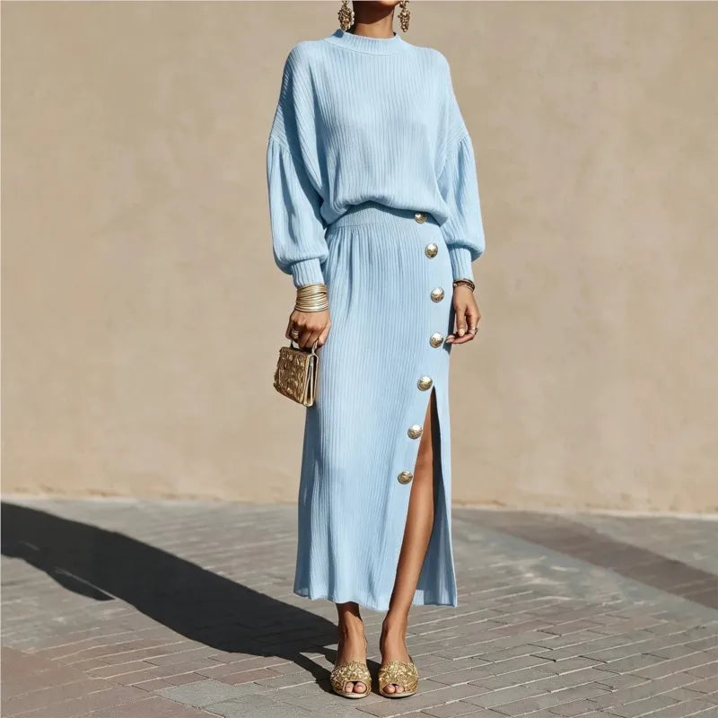 Genevra Balloon Sleeve Sweater Dress