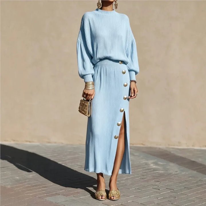 Genevra Balloon Sleeve Sweater Dress