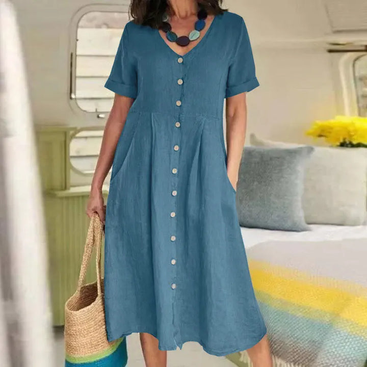 Brielle Button Front Midi Dress