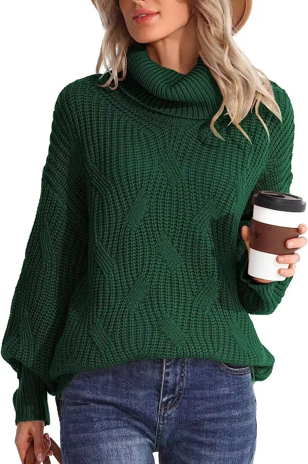 Thora Cable Knit Turtleneck Sweater