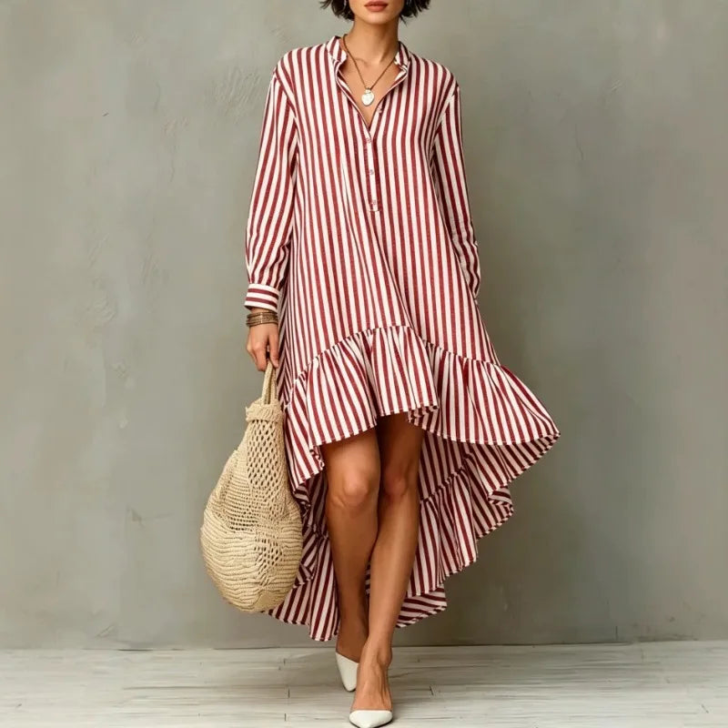 Marisette Stand Collar Midi Dress