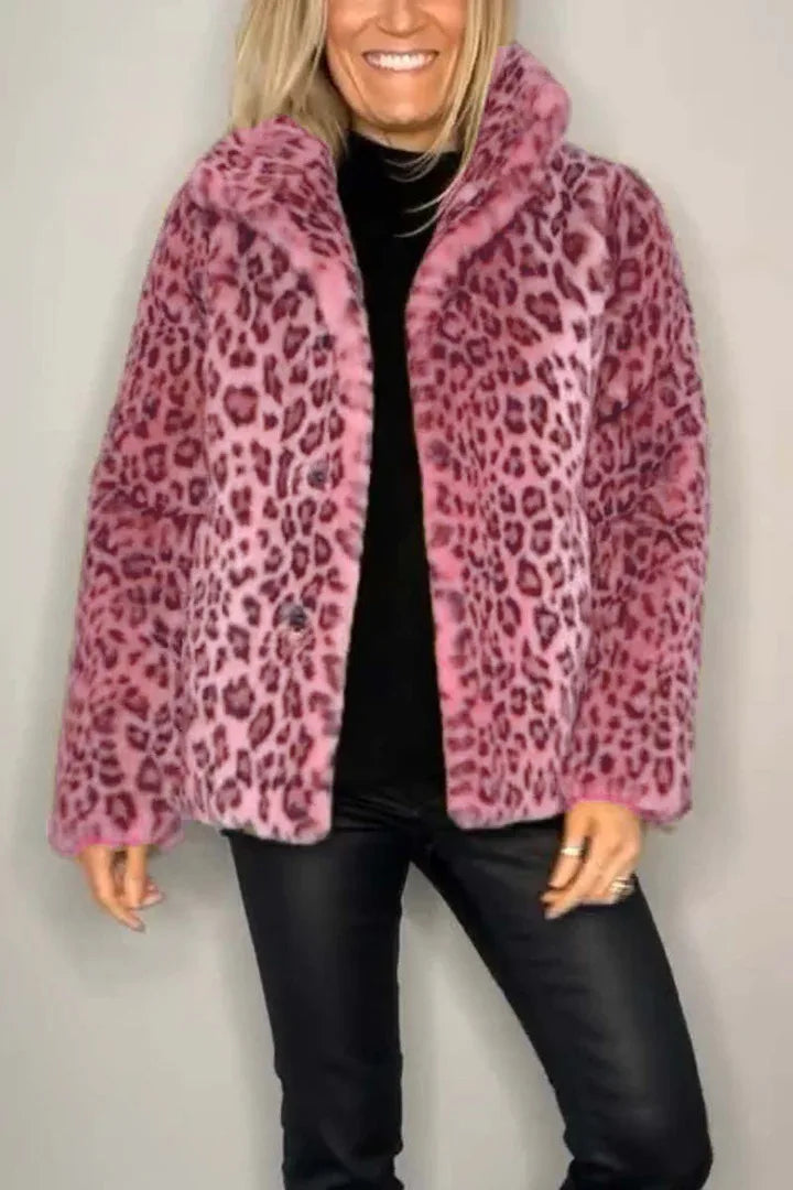 Talitha Turn Down Leopard Coat