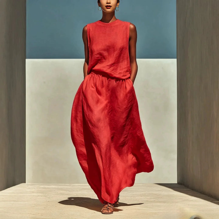 Emani Elegant Top and Maxi Skirt Set