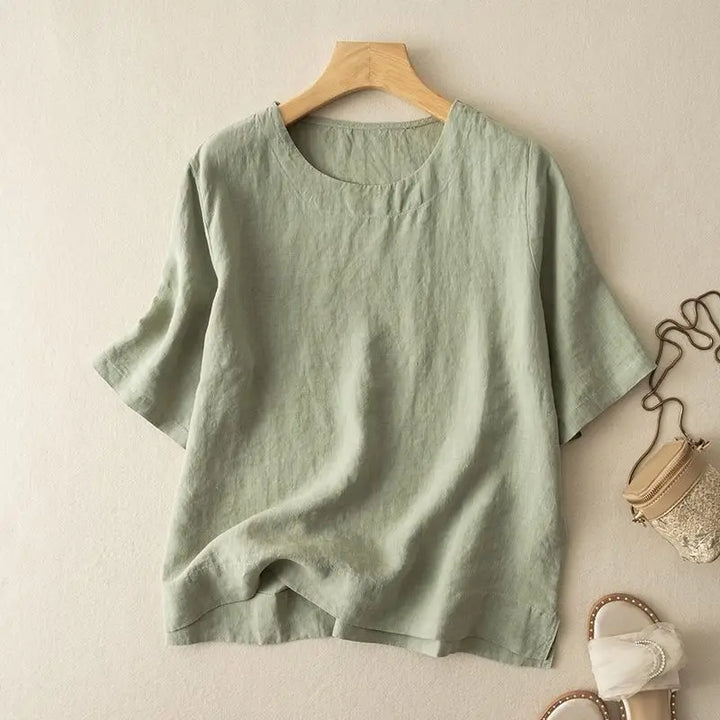 Maribel Breathable Linen Blend Summer Blouse