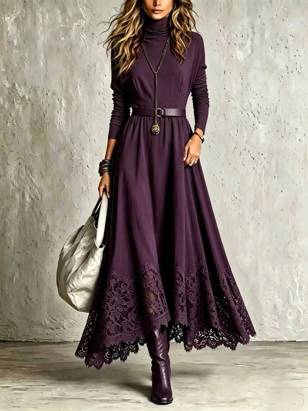Marisette Lace Hem Maxi Dress