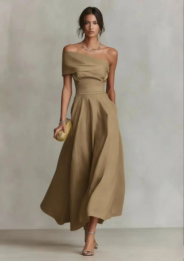 Estella One Shoulder Maxi Wedding Guest Dress