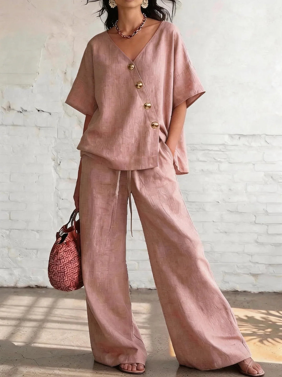 Geneva Relaxed Wide Leg Trouser Set