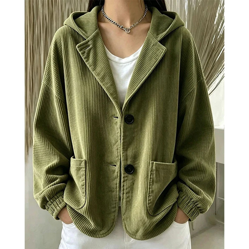 Edwige Hooded Corduroy Jacket