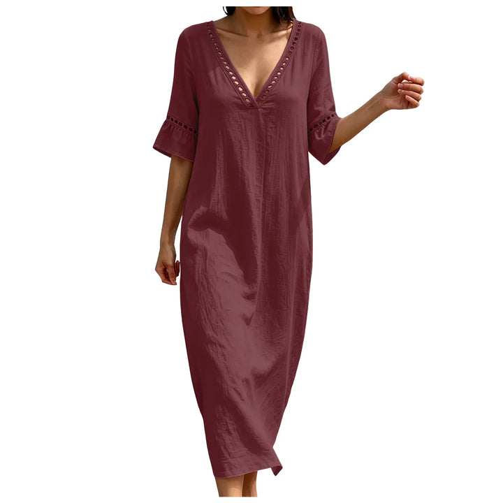 Isla V Neck Casual Maxi Dress