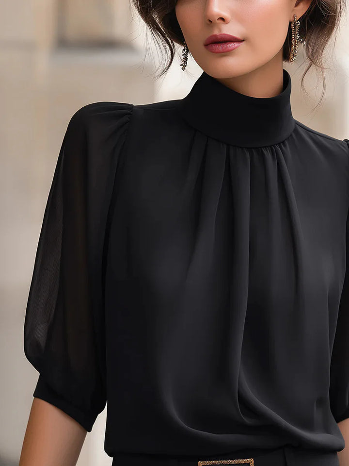 Quince Pleated Chiffon Blouse