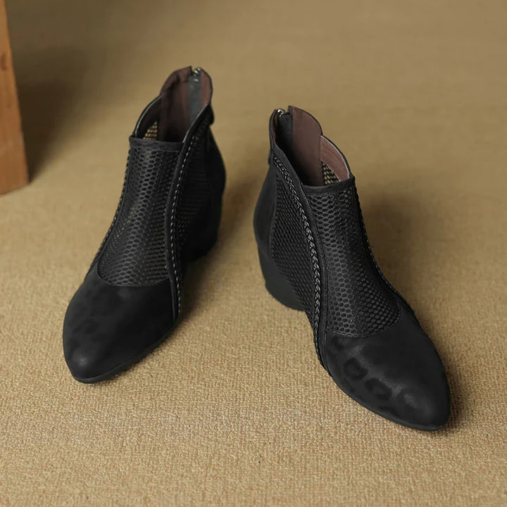 Azure Leather Ankle Boots
