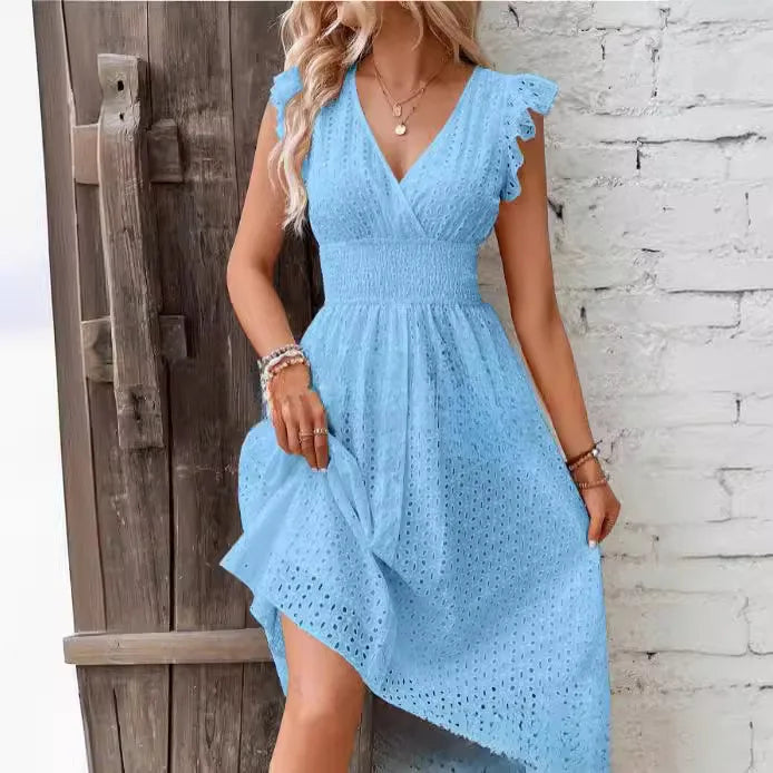 ElinaFlutter Sleeve Midi Dress