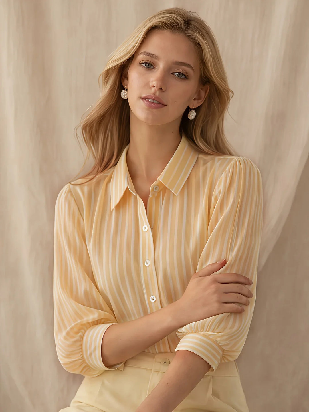 Savannah Striped Puff Sleeve Shirt