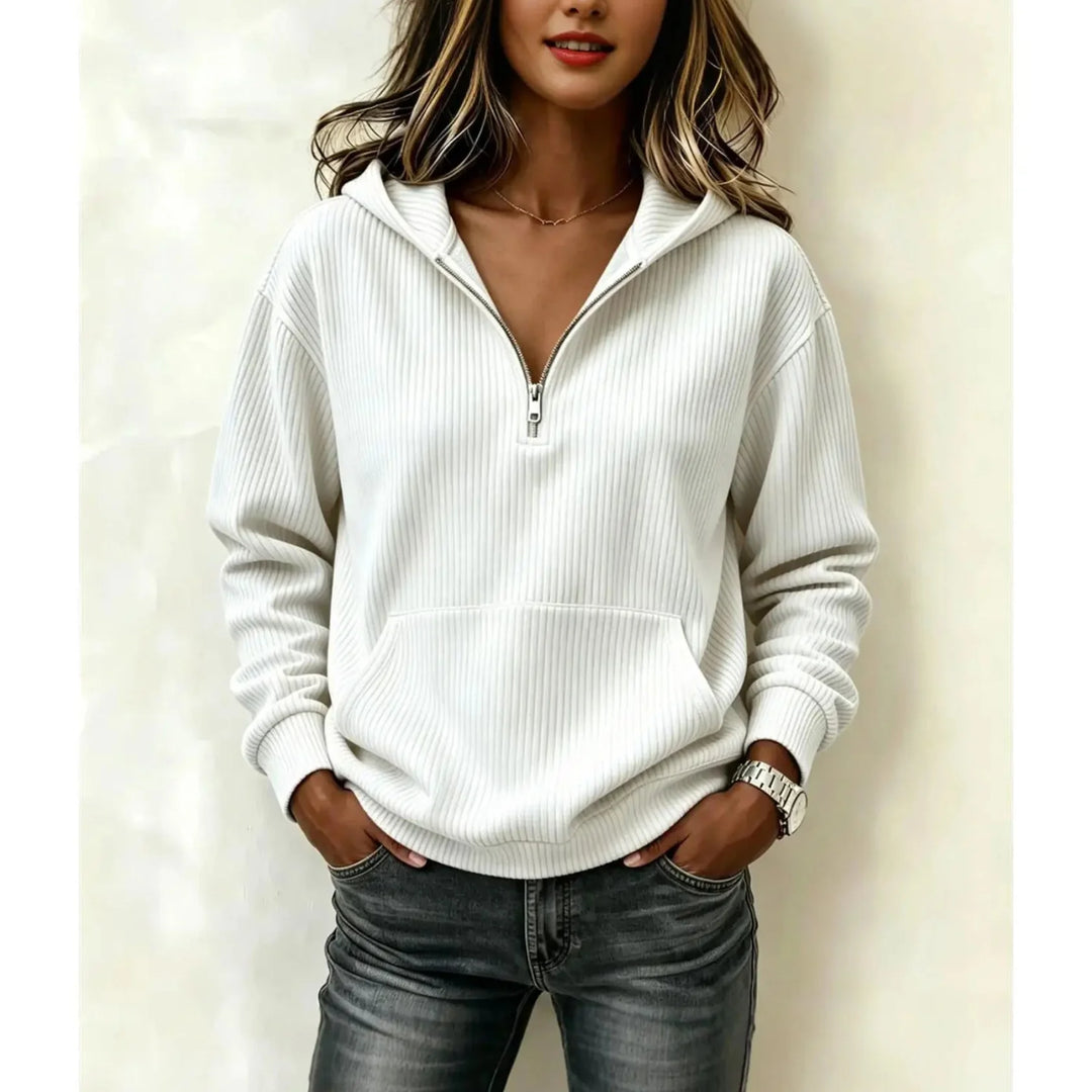 Cosette Half Zip Ribbed Hoodie