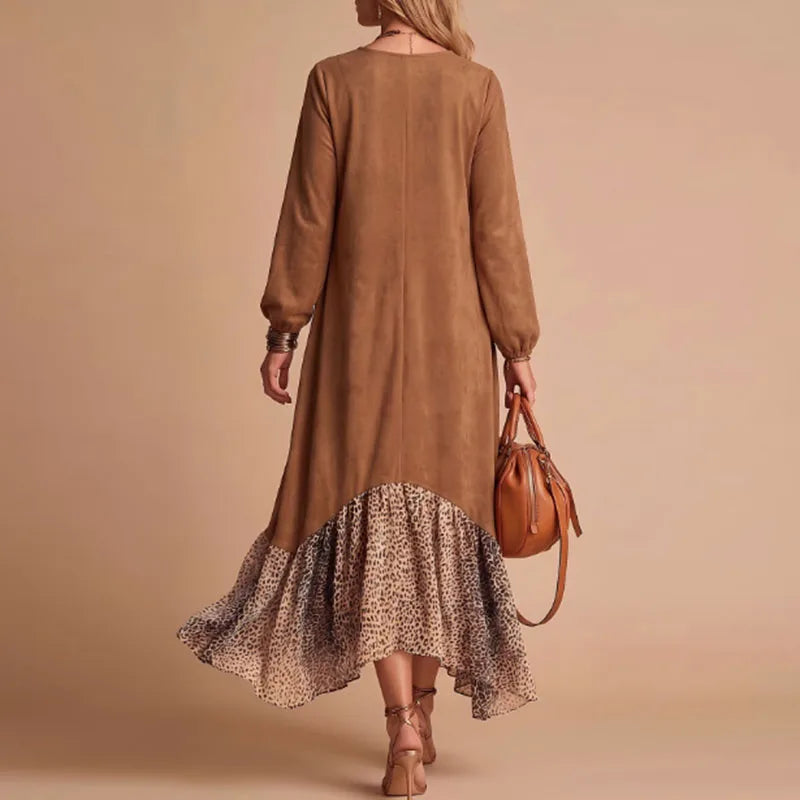 Delphine Leopard Hem Maxi Dress