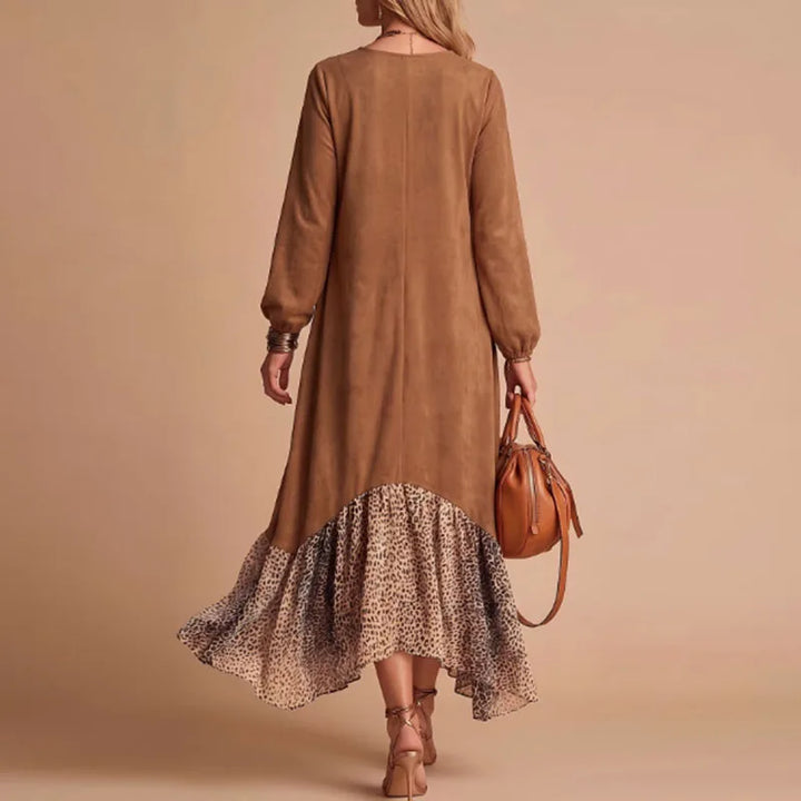 Delphine Leopard Hem Maxi Dress