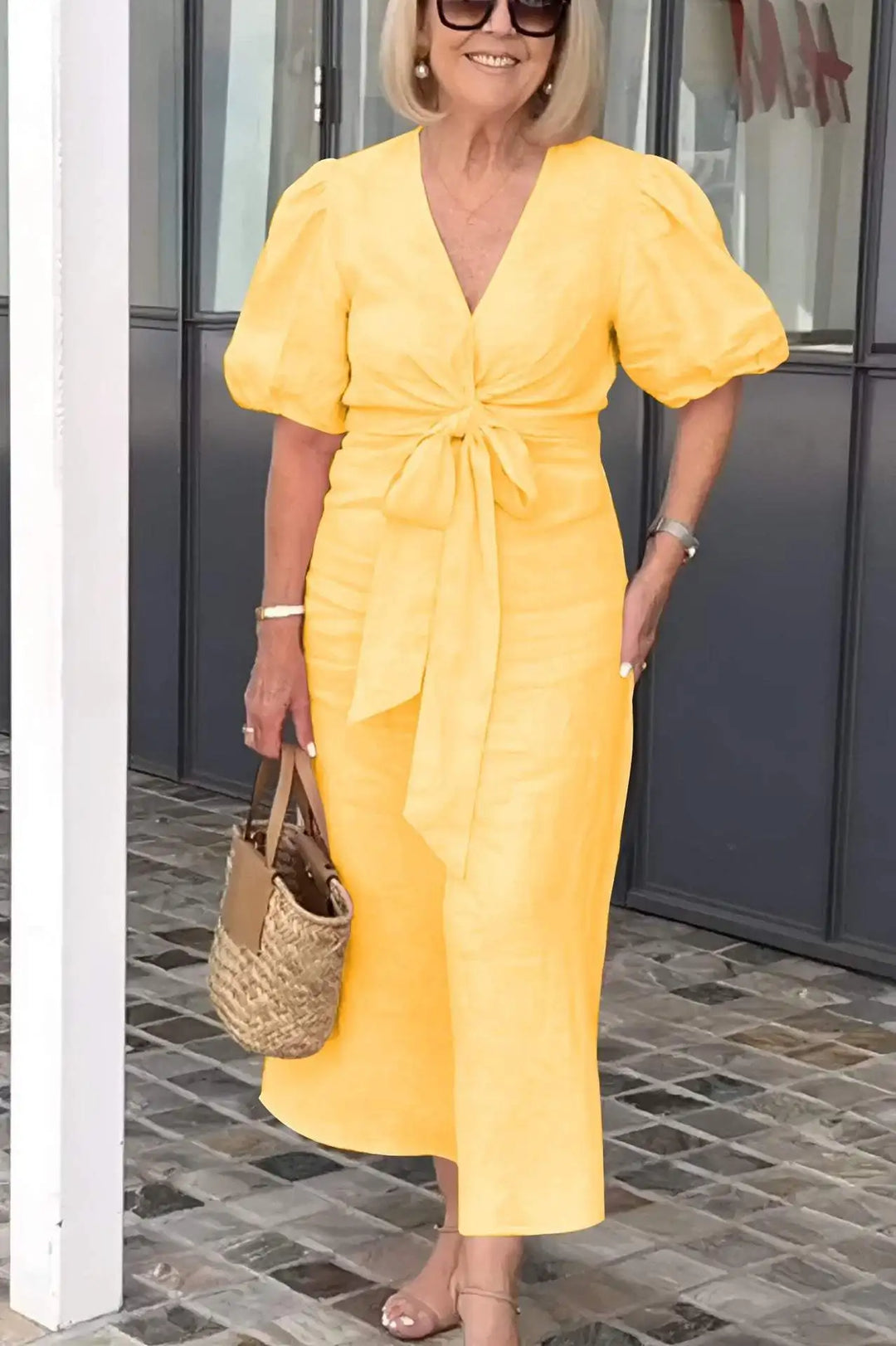 Sidonie Relaxed Tie Waist Midi Dress