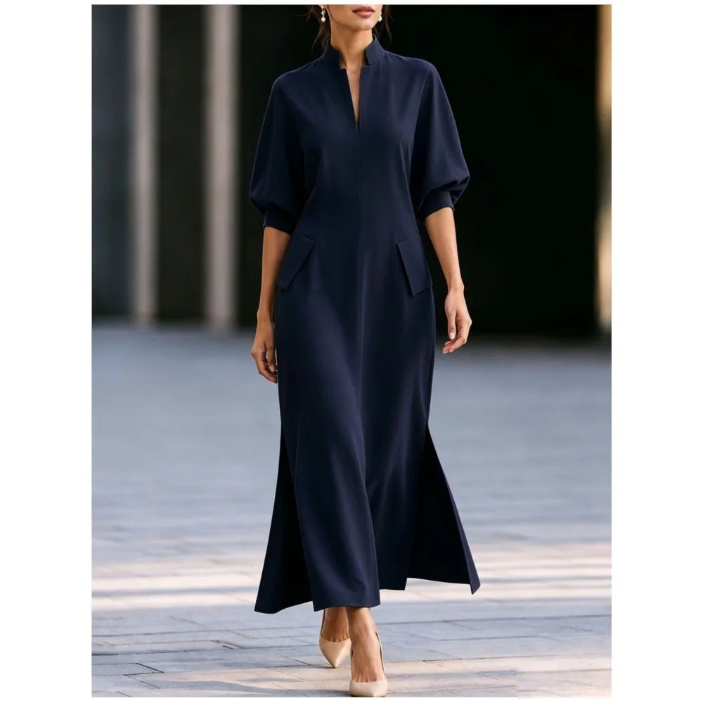 Kinsley Stand Collar Maxi Dress