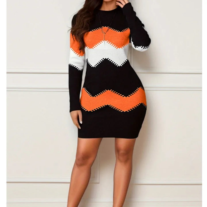 Ines Chevron Knit Dress
