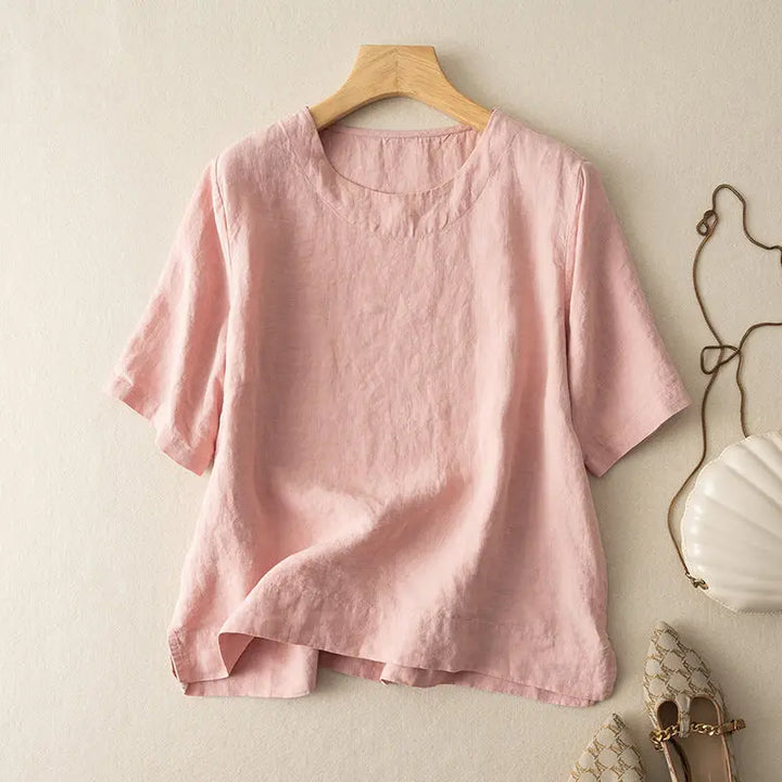 Maribel Breathable Linen Blend Summer Blouse