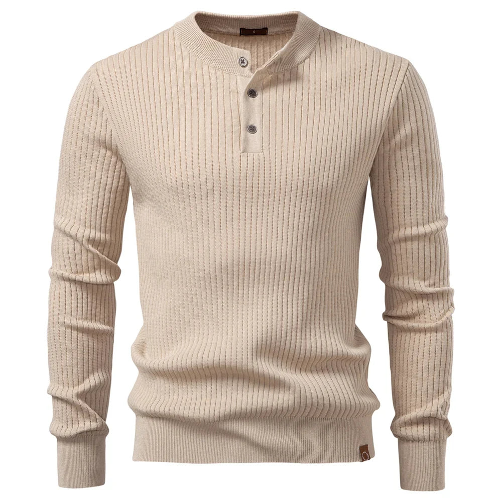 Thaddeus Ribbed Knit Henley