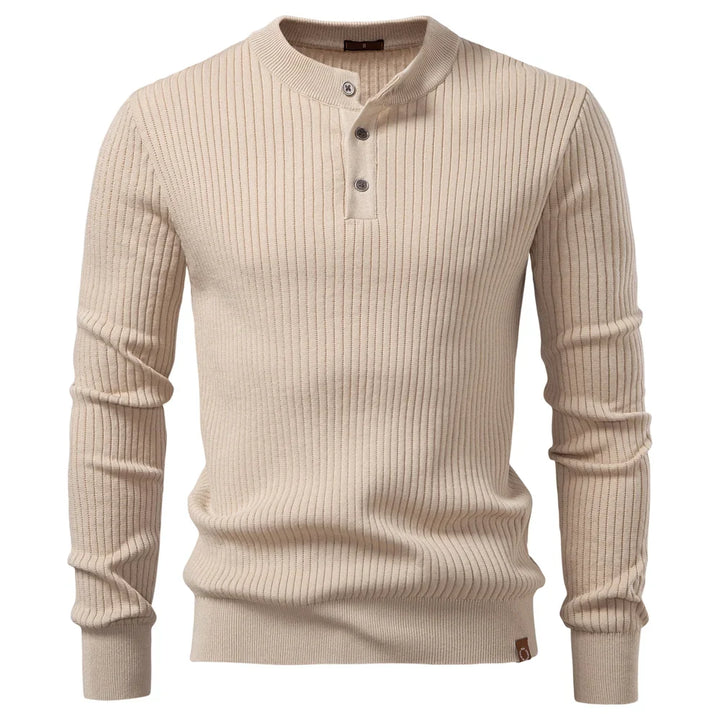 Thaddeus Ribbed Knit Henley