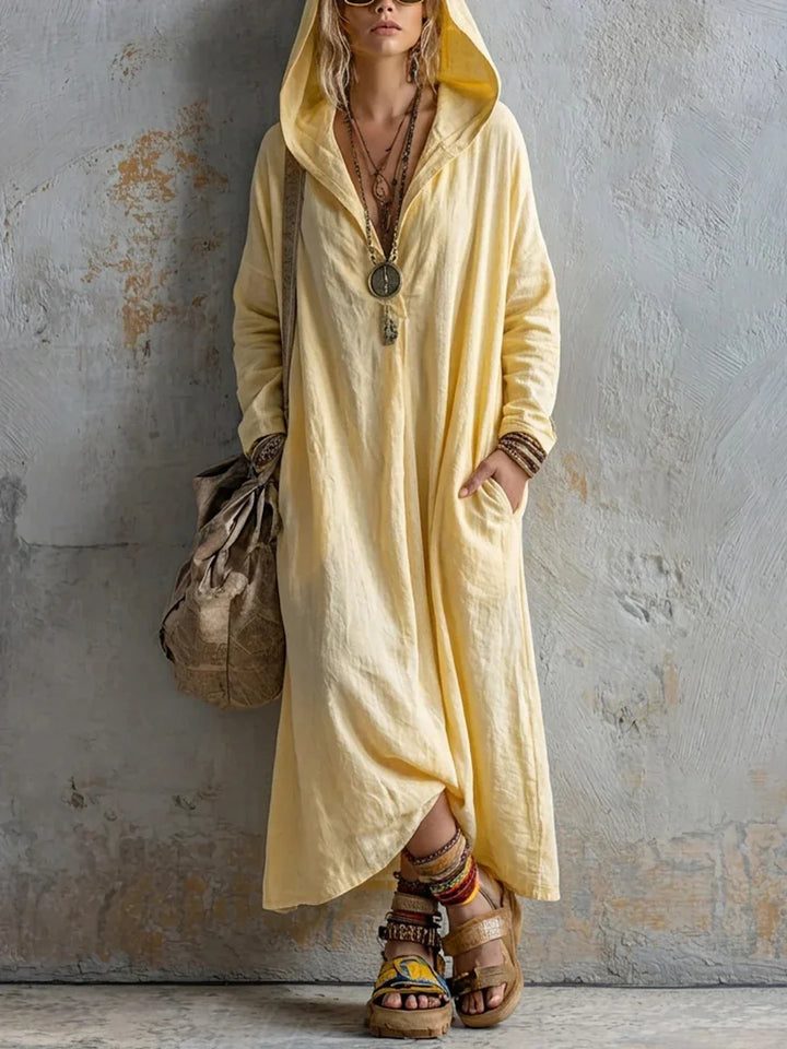 Ginna Bohemian Hooded Maxi Dress