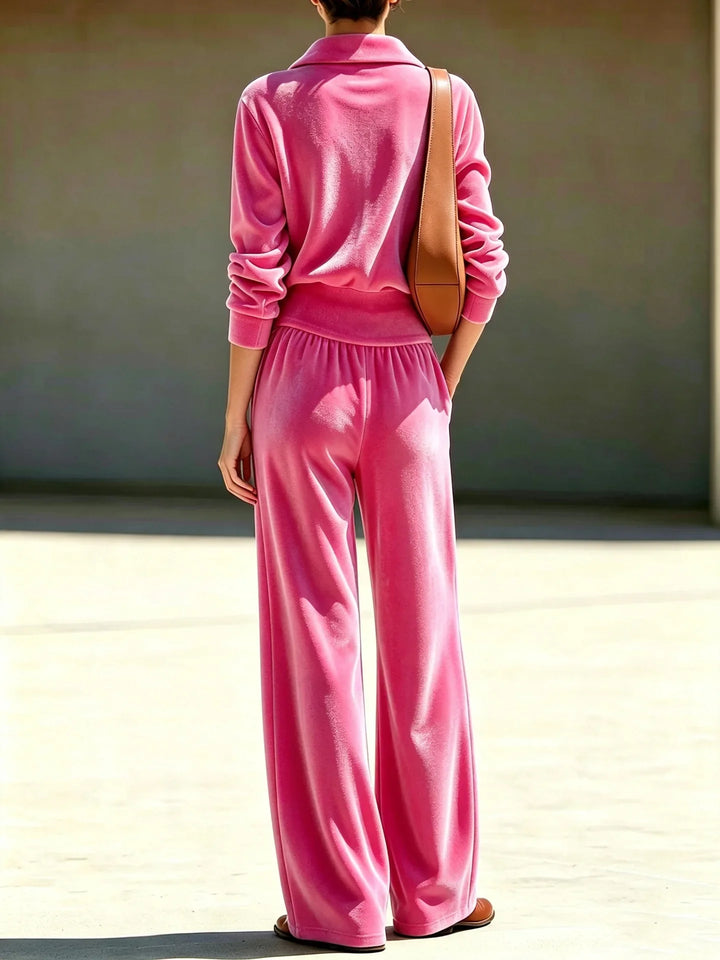 Palmer Velvet Half Zip Tracksuit