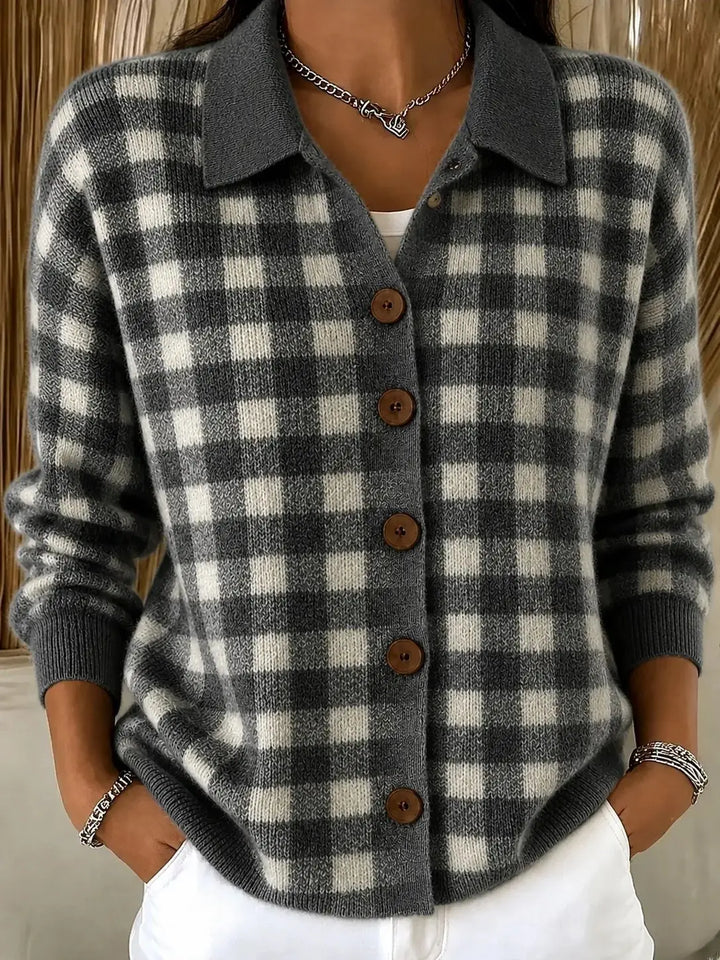 Wrenley Plaid Button Cardigan