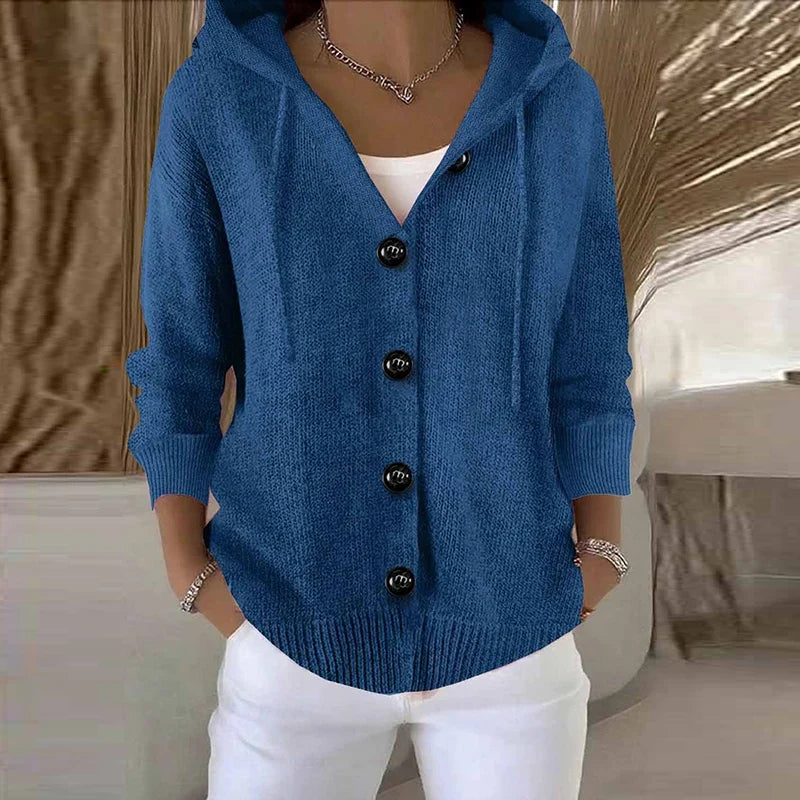 Hazelinde Drawstring Hood Cardigan