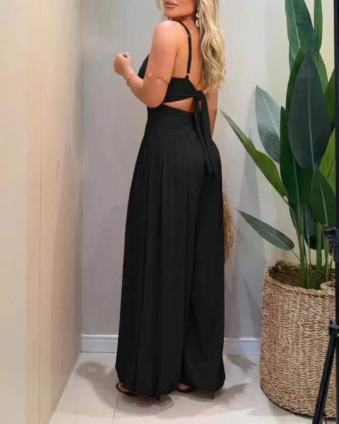 IvannaSleeveless Cut Out Wide Leg Jumpsuit