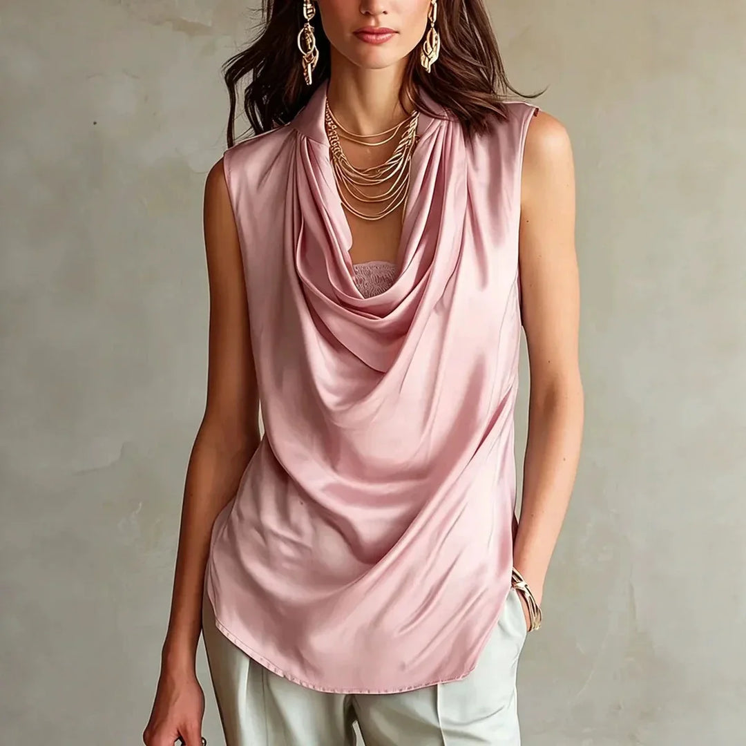 Lillian Draped Cowl Neck Blouse