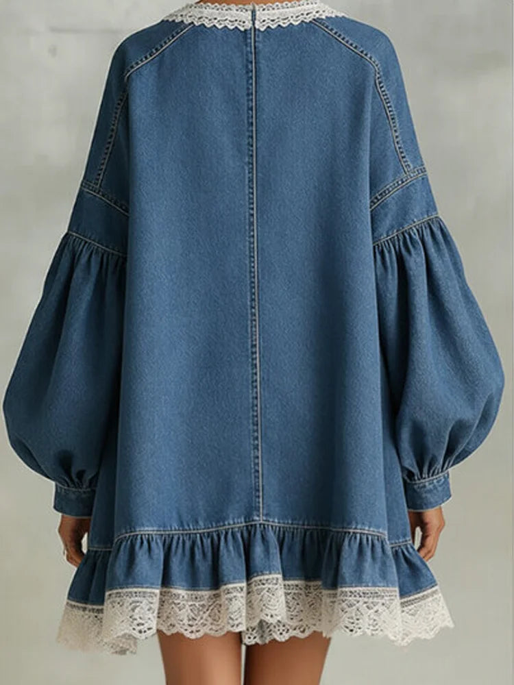 Sabrina Denim Lace Dress