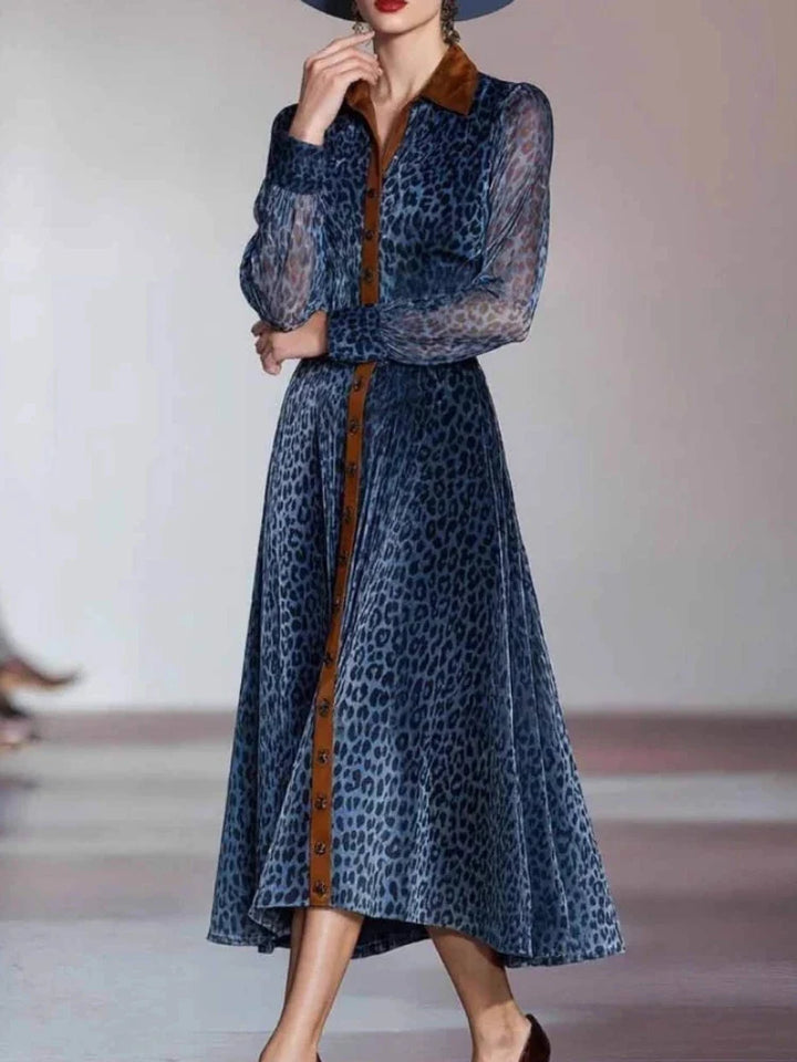 Ginevra Printed Mesh Midi Dress